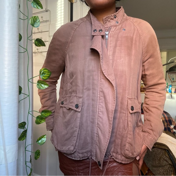 Free People Dusty Brown Bomber-Style Jacket - Picture 3 of 3